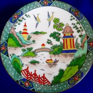 RARE! Crown Staffordshire Ye Old Willow Footed Cake Plate